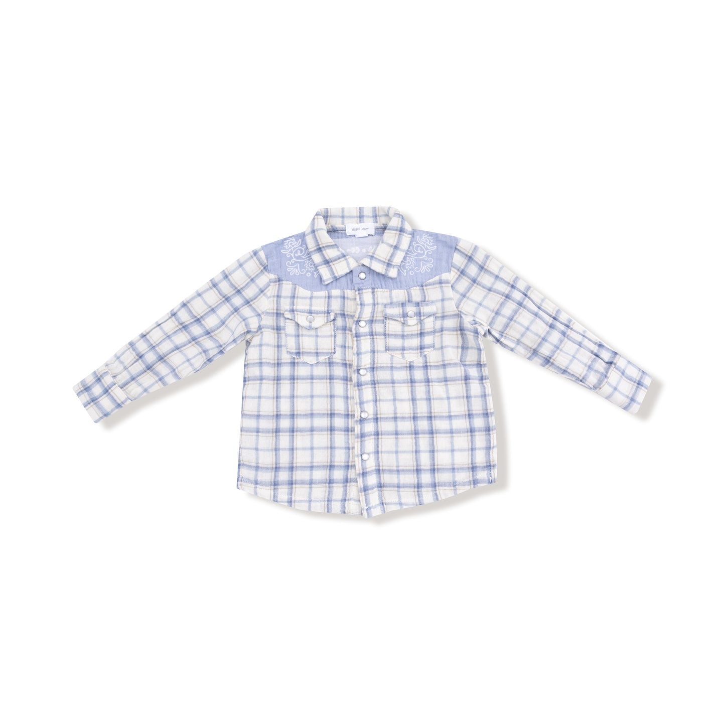 Blue Plaid Western Pearl Snap Shirt