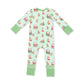 Convertible Romper // Green Vintage Reindeer & Santa