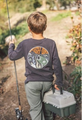 Fish On Long Sleeve Tee // Ash Gray