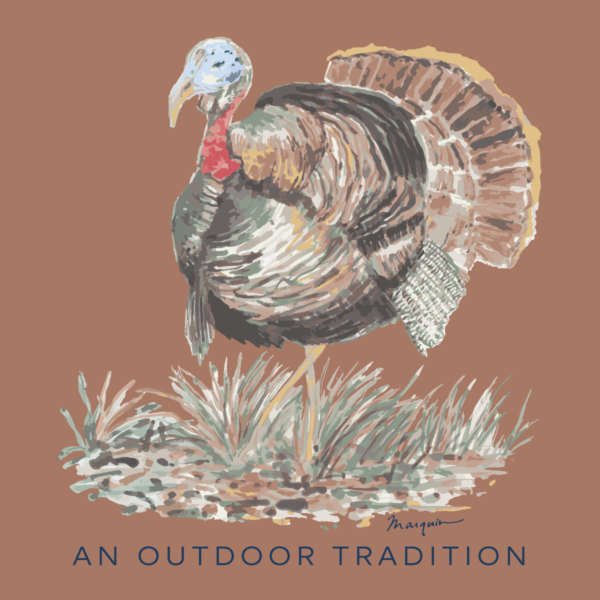 Rust Long Sleeve Cotton T-shirt // Turkey