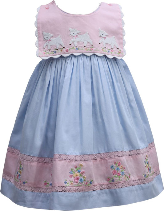 Beautiful Blue dress with Lamb Details