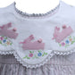 Pink Gingham Bunny Bubble with removable Bib